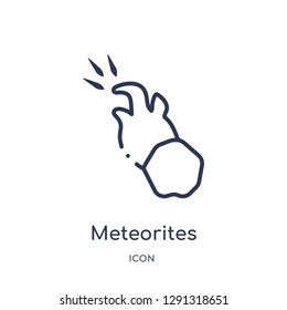 Linear meteorites icon from Astronomy outline collection. Thin line meteorites vector isolated on white background. 