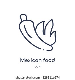 Linear mexican food icon from Bistro and restaurant outline collection. Thin line mexican food vector isolated on white background. mexican food trendy illustration