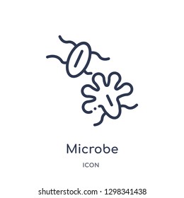 Linear microbe icon from Medical outline collection. Thin line microbe icon isolated on white background. microbe trendy illustration