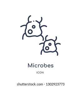 Linear microbes icon from Hygiene outline collection. Thin line microbes icon isolated on white background. microbes trendy illustration