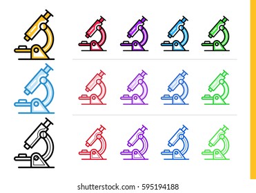 Linear MICROSCOPE icon for education. Vector line icons suitable for info graphics, print media and interfaces 