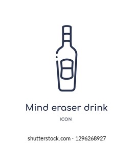 Linear mind eraser drink icon from Drinks outline collection. Thin line mind eraser drink icon vector isolated on white background. mind eraser drink trendy illustration