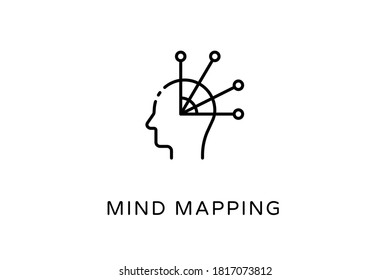 Linear Mind Mapping icon in vector. Logotype