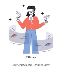 Hier ist eine lineare Minidarstellung von VR Person 