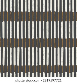 Linear minimalism seamless pattern. Rustic geometry Textured linework design. Handmade aesthetic Vertical stripes with Organic modernism Artisanal motif in Earthy tones. Tribal geometry minimalism