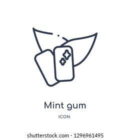 Linear mint gum icon from Dentist outline collection. Thin line mint gum icon isolated on white background. mint gum trendy illustration