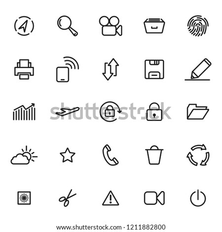 linear mobile application icons. smartphone menu sign on white background.
