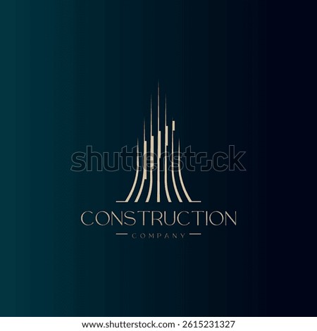 A linear, modern and original building logo. Vector.