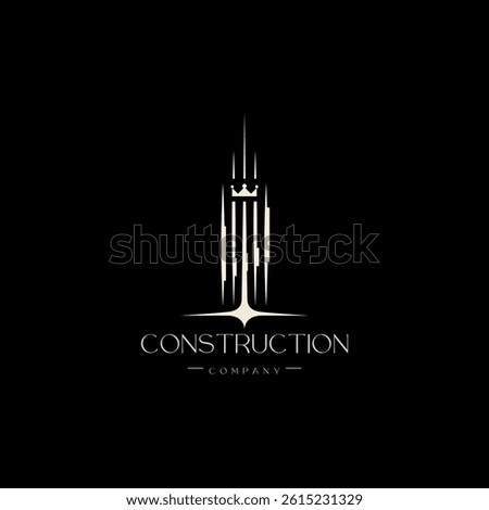 A linear, modern and original building logo. Vector.
