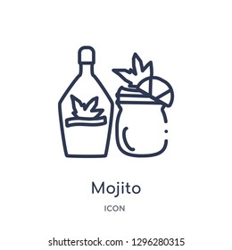 Linear mojito icon from Drinks outline collection. Thin line mojito icon vector isolated on white background. mojito trendy illustration