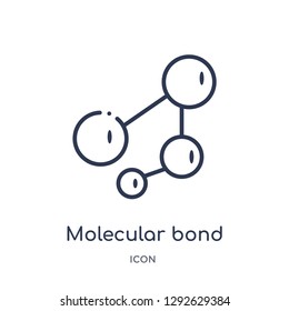 Linear molecular bond icon from Education outline collection. Thin line molecular bond icon vector isolated on white background. molecular bond trendy illustration