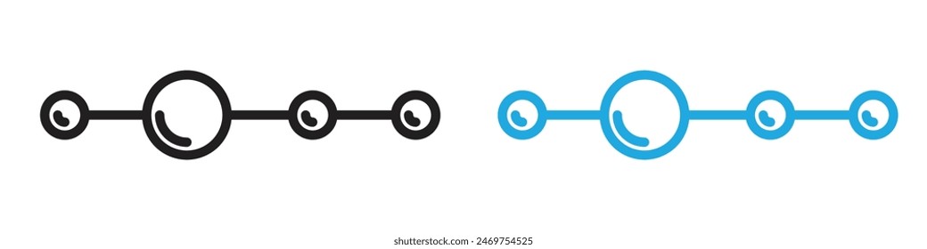 Linear molecular structure icon line art vector