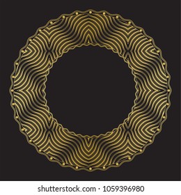 The linear monogram in a retro style. A template for a card, invitations. Wall-paper for the press. Vector frame.