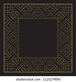 The linear monogram in a retro style. A template for a card, invitations. Wall-paper for the press. Vector frame.