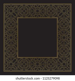 The linear monogram in a retro style. A template for a card, invitations. Wall-paper for the press. Vector frame.