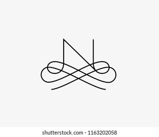 
Linear monogram vector symbol logo. Premium letter N logotype.
