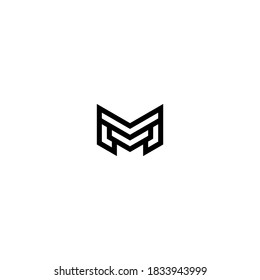 Linear monogram vector symbol logo. Premium letter M logotype.