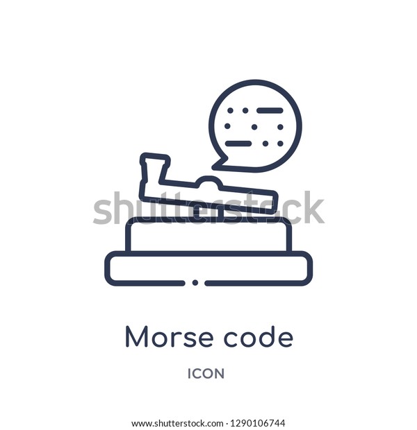 Linear Morse Code Icon Comunation Outline Stock Vector Royalty