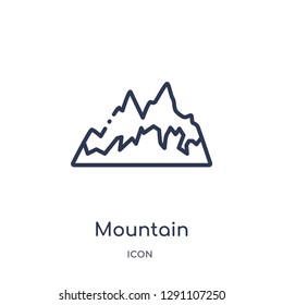 Linear mountain icon from Camping outline collection. Thin line mountain vector isolated on white background. mountain trendy illustration