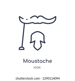 Linear moustache icon from Circus outline collection. Thin line moustache vector isolated on white background. moustache trendy illustration