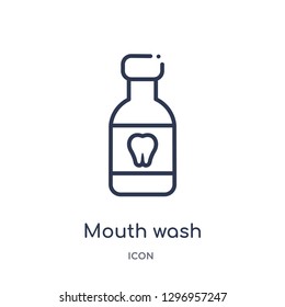 Linear Mouth Wash Icon From Dentist Outline Collection. Thin Line Mouth Wash Icon Isolated On White Background. Mouth Wash Trendy Illustration