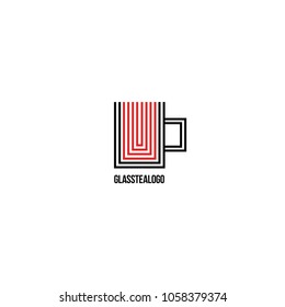 Linear mug of red tea.