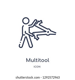 Linear multitool icon from Free time outline collection. Thin line multitool icon vector isolated on white background. multitool trendy illustration