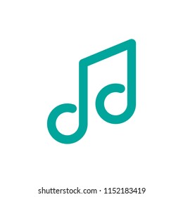 Linear musical note. vector symbol