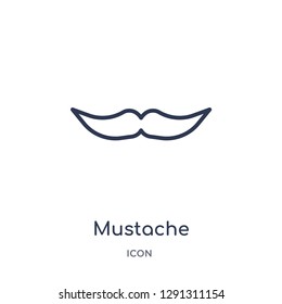 Linear mustache icon from Birthday party outline collection. Thin line mustache vector isolated on white background. mustache trendy illustration