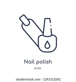 Linear nail polish removal icon from Beauty outline collection. Thin line nail polish removal vector isolated on white background. 
