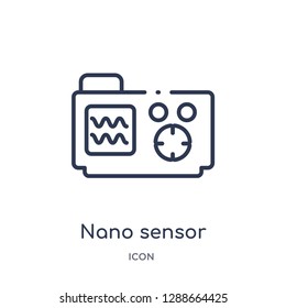 Linear nano sensor icon from Artificial intellegence and future technology outline collection. Thin line nano sensor vector isolated on white background. nano sensor trendy illustration