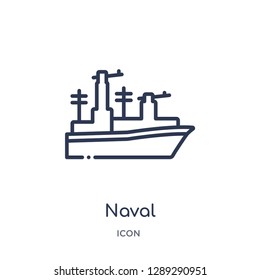 Linear naval icon from Army and war outline collection. Thin line naval vector isolated on white background. naval trendy illustration