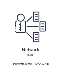 Linear network adminstrator icon from Internet security and networking outline collection. Thin line network adminstrator icon isolated on white background. network adminstrator trendy illustration