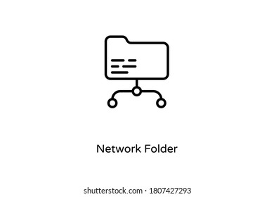 Linear Network Folder icon in vector. Logotype
