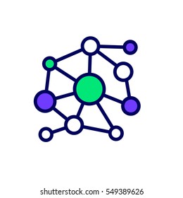 Linear networking icon. Pictogram in outline style. Vector modern flat design element for mobile application and web design. 