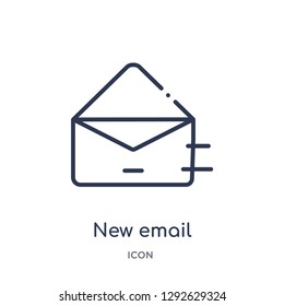 Linear new email icon from Education outline collection. Thin line new email icon vector isolated on white background. new email trendy illustration
