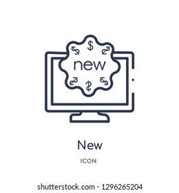 Linear new icon from Ecommerce and payment outline collection. Thin line new icon vector isolated on white background. new trendy illustration