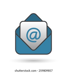 Linear "new mail" icon design - vector template