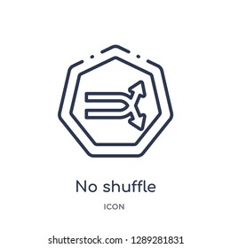 Linear no shuffle icon from Arrows outline collection. Thin line no shuffle vector isolated on white background. no shuffle trendy illustration