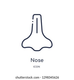 Linear nose icon from Medical outline collection. Thin line nose icon isolated on white background. nose trendy illustration