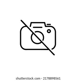 Linear not allowed to take picture icon isolated on white background