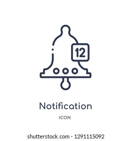 Linear notification icon from Blogger and influencer outline collection. Thin line notification vector isolated on white background. notification trendy illustration