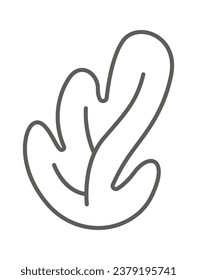 Linear Oak Leaf Vector Illustration