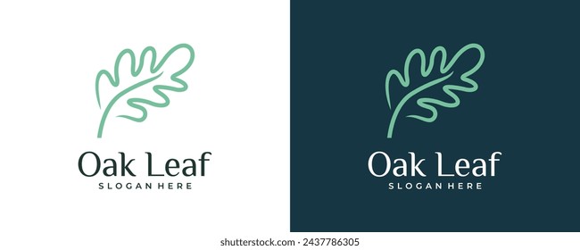 linear Oak leaf vector logo isolated. Logo templates