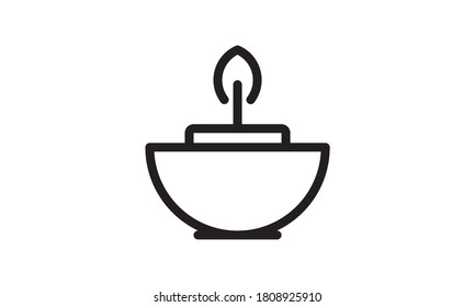 Linear one candle icon from Beauty outline collection. Thin line one candle vector isolated on white background.