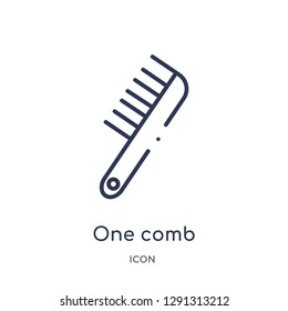 Linear one comb icon from Beauty outline collection. Thin line one comb vector isolated on white background. 