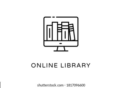 Linear Online Library icon in vector. Logotype