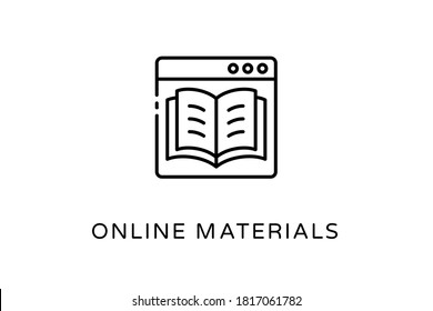 Linear Online Materials icon in vector. Logotype