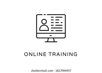 Linear Online Training icon in vector. Logotype