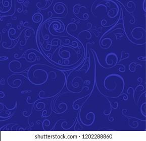 Linear openwork pattern on dark background, seamless. Vector.